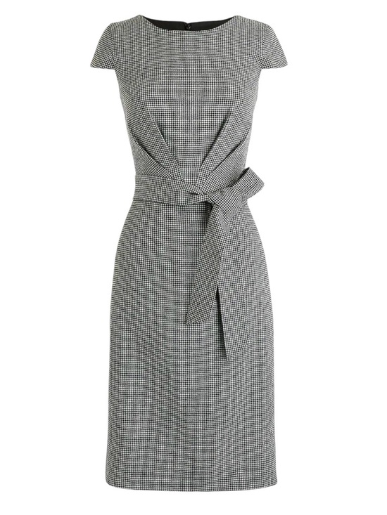 J. Crew Dresses & Skirts - J.Crew Size 6 Houndstooth Linen Blend Sheath Dress Belted Classic Chic